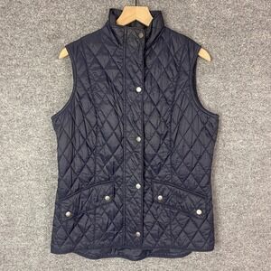 Barbour Womens Navy Blue Quilted Vest Waveney Gilet USA Size 12